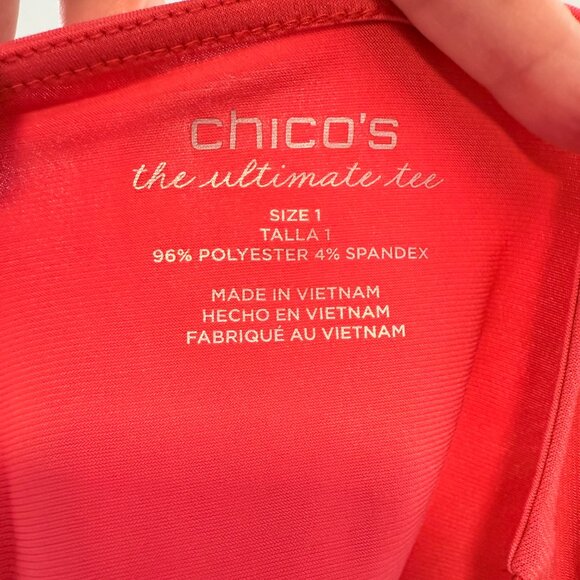Chicoβs Ultimate Tee π Asymmetrical Hem Top β Coral Pink, Size 1 (M/L) πΈβ¨ - Picture 5 of 12